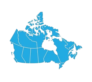 Map Canada blue outline vector